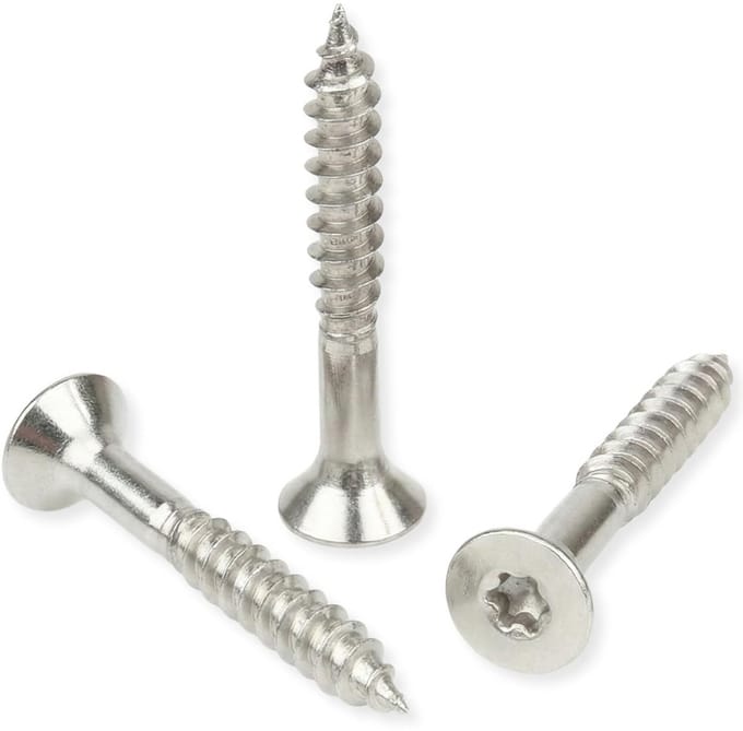 RVS A4 Houtschroeven Verzonken Kop TORX 8x100mm - 100 Stuks