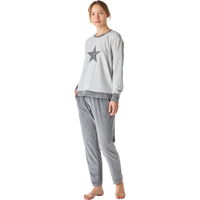 Winterpyjama lange mouw fluweel JJBEP1700 vrouwen