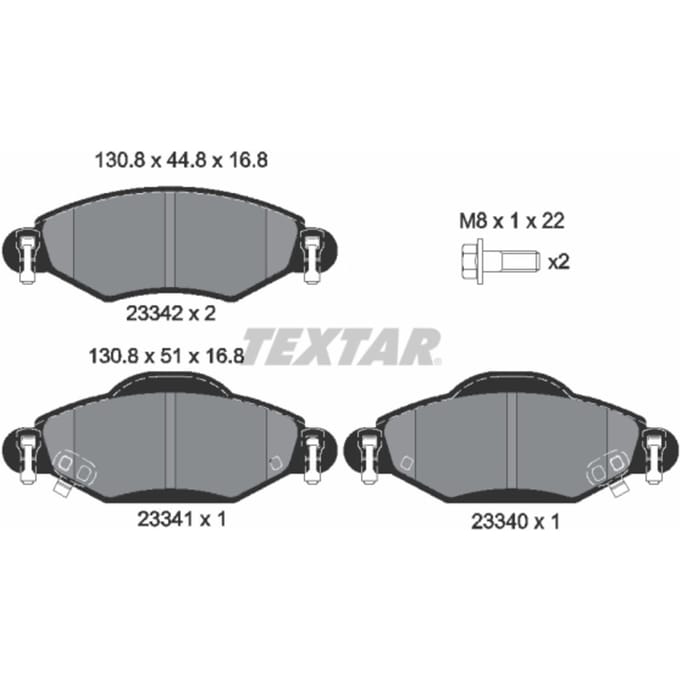 Remblokset TEXTAR 2334001, voor