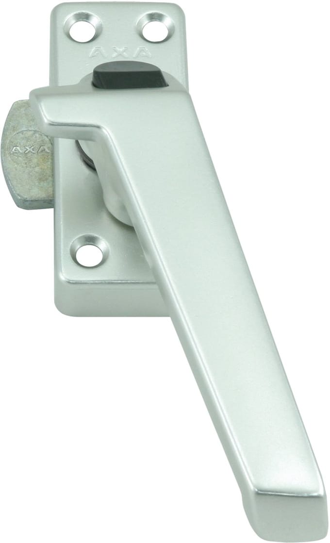 AXA Raamsluiting (model 3308) Aluminium: Afsluitbaar met drukknop, links naar buiten draaiend.