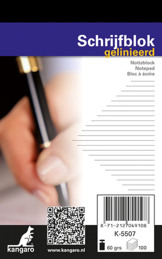 Schrijfblok A7 lijn 100 blad pak a 10 st