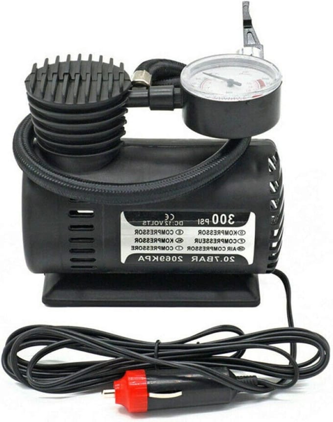Elektrische Pomp - Draagbare Compressor - Banden Oppompen - Met Drukcontrole - 300 PSI - Zwart