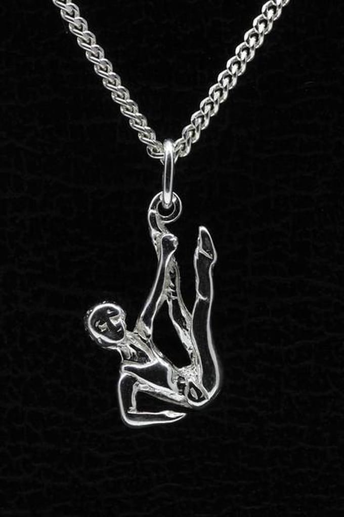 Zilveren Turnen ketting hanger