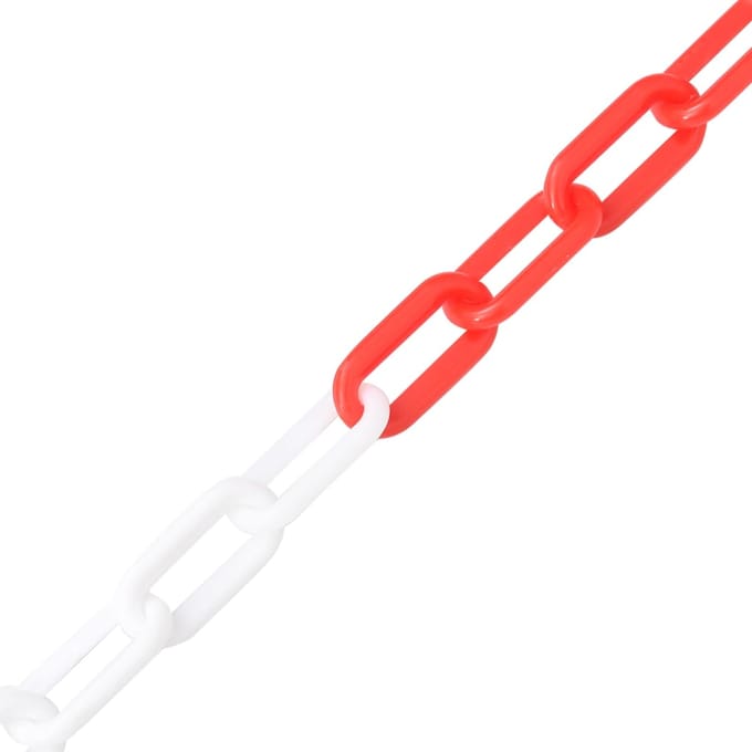 vidaXL - Veiligheidsketting - Ø - 8 - mm - 30 - m - kunststof - rood - en - wit