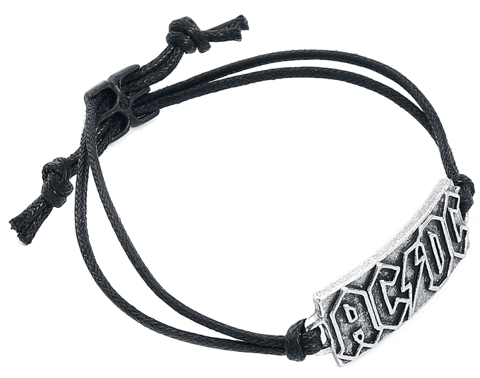 Alchemy AC/DC - Lightning Logo Polsband - Zilverkleurig/Zwart