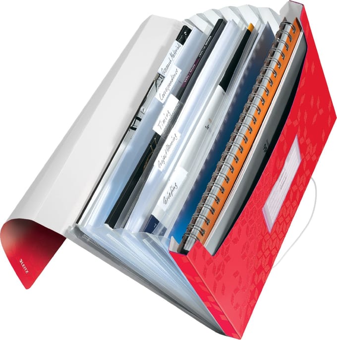 Leitz WOW Projectmap PP - met 6 Vakken - Rood