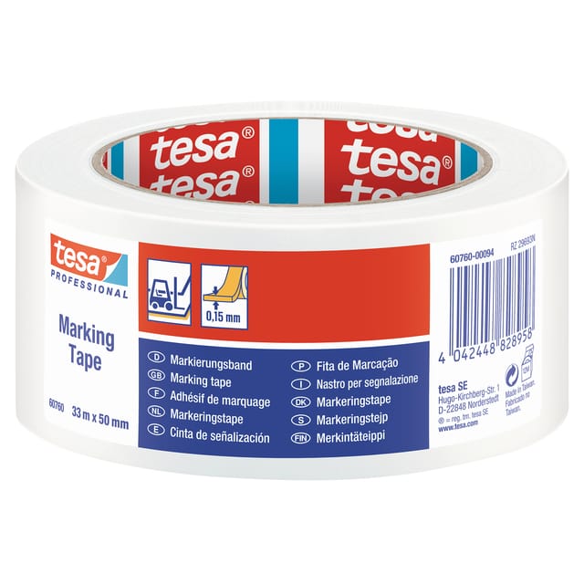 Tesa tesaflex - Waarschuwingslint - 33m x 50mm - PVC - Wit