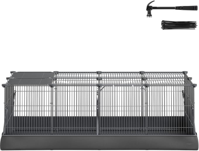 SONGMICS - Hondenren - Puppyren - 20 Panelen - Waterdichte Mat - Dubbele Deur