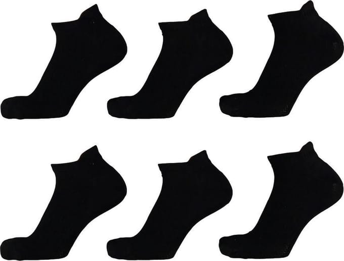 Xtreme Dames Sport Sneakersokken 6pack zwart maat 36/41