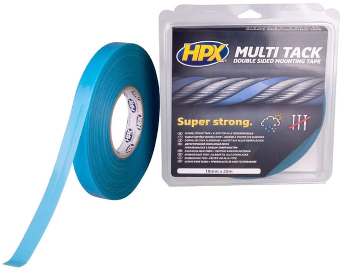 Dubbelzijdige Multi-tack tape - semi-transparant 19mm x 25m