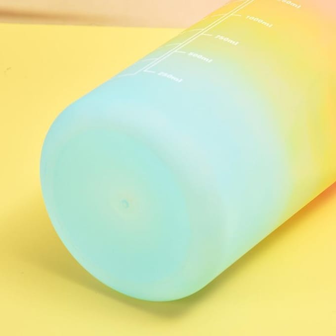 1 ensemble de bouteilles d'eau potable en paille de couleur dégradée, grande capacité, bouilloire d'extérieur Portable 280/900/2000ml, tasse d'eau froide étanche Portable