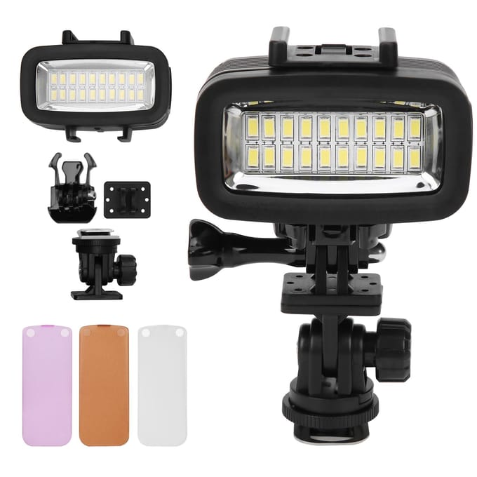 40m Onderwaterfotografie Invullicht Waterdichte Duikcamera LED Videolamp 5500K black