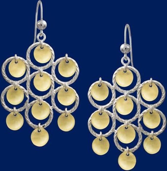 Oorbellen, hang, Zilveren Risku 33mm
