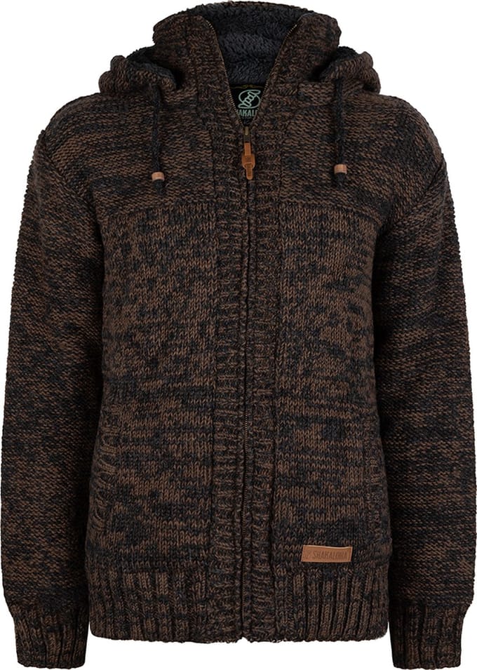 Gebreid Wollen Heren/Uni Vest van Schapenwol Teddy PolyesterFleece en afneembare capuchon - SHAKALOHA - M Chamonix ZH M