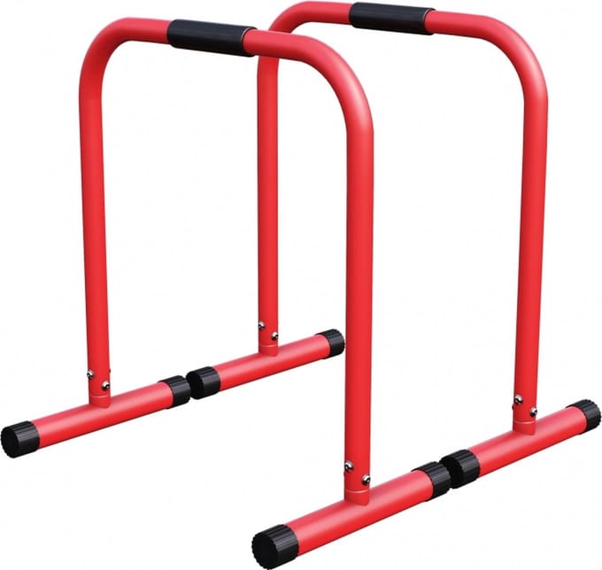 Gorilla Sports Dip Bars - Parallettes - Push up stand bar -Rood