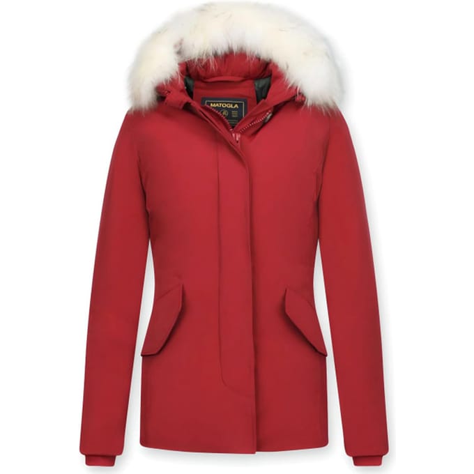 Matogla Winterjas rood bontkraag