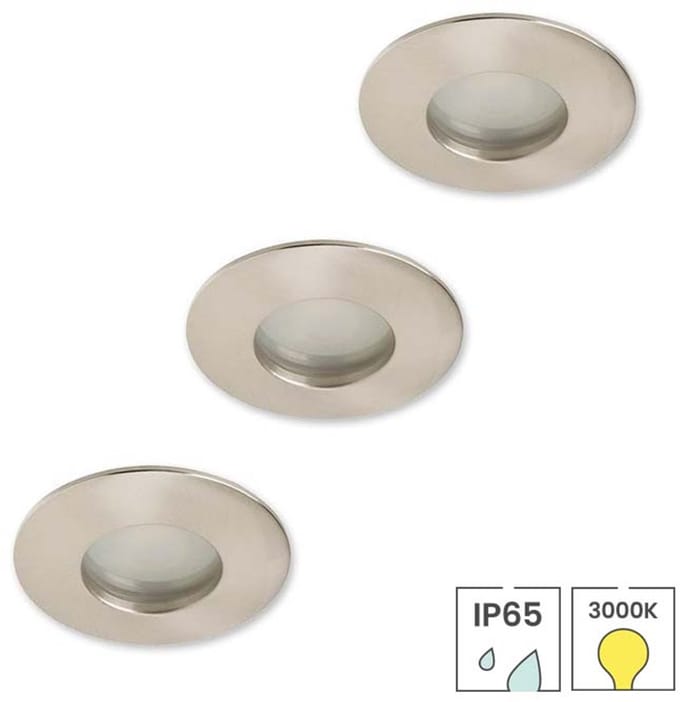 Lybardo - Inbouwspots badkamer 3-pack + Philips LED Spot 3.5W - Modern Warmwit Licht