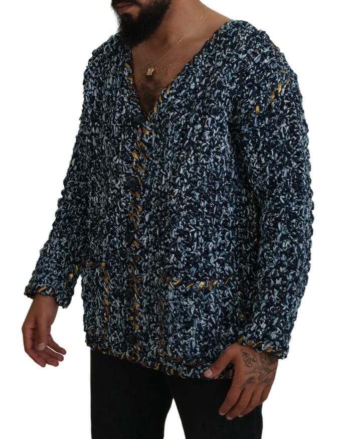 Gebreide Cardigan met Gouden Rand, Relaxte Pasvorm