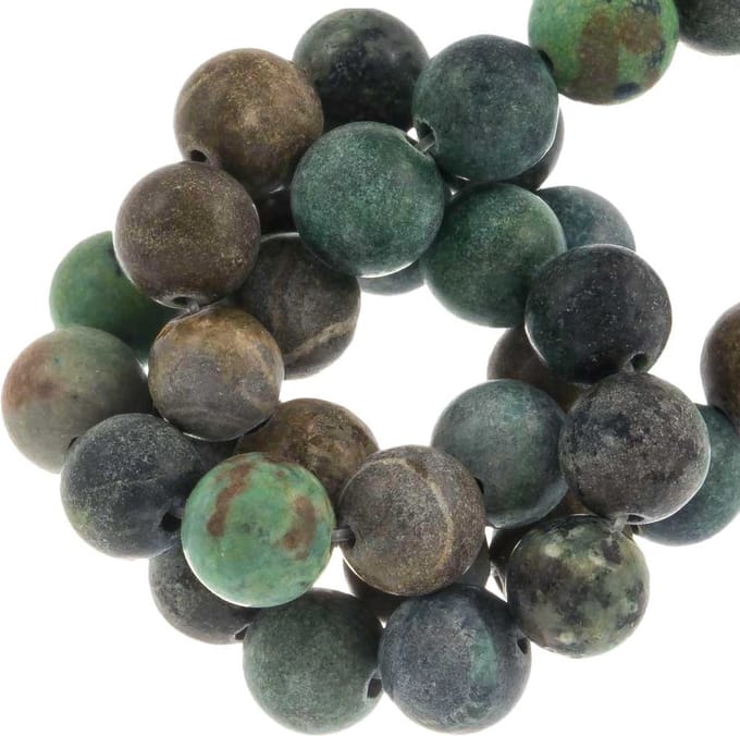 Afrikaanse Turkoois Frosted Kralen (10 mm) 38 Stuks