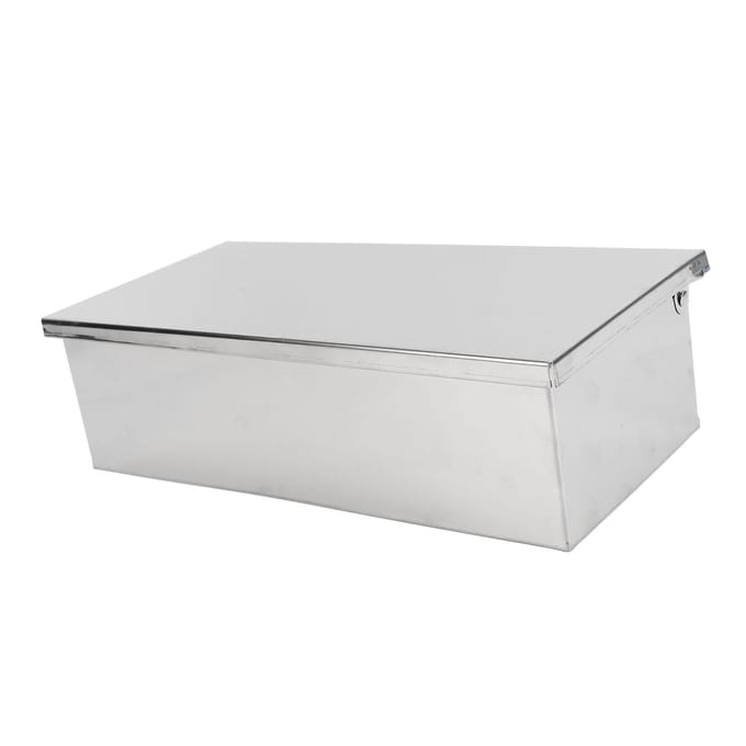 Boîte à assaisonnements avec couvercle à charnière Contenant à épices en acier inoxydable 304 Multi-compartiments Organisateur de cuisine L white