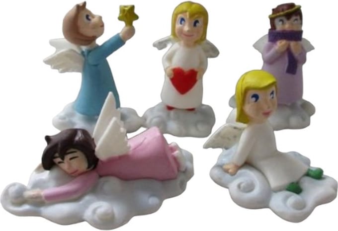 Bescherm mini engeltjes - 5 stuks - Kerstengeltjes - gelukspoppetjes - 4cm