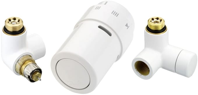 Danfoss X-tra Design Set RAL 9016, ventielhuis RA-URX links, 013G4008