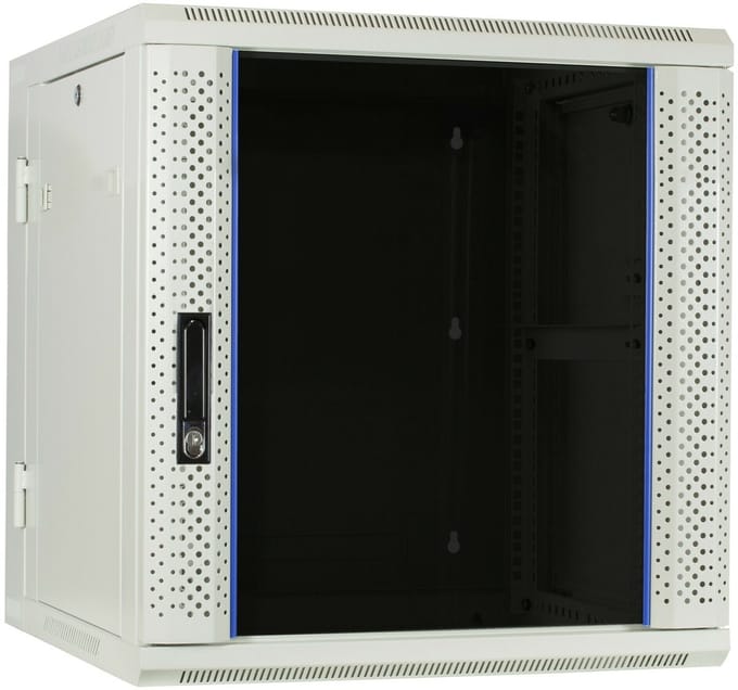 DSIT 12U witte wandkast (kantelbaar) met glazen deur 600x600x635mm (BxDxH) - serverbehuizing - serverrack - serverkast - 19 inch