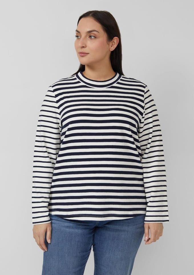s.Oliver - female - Ingekort jersey sweatshirt in een mix van strepen