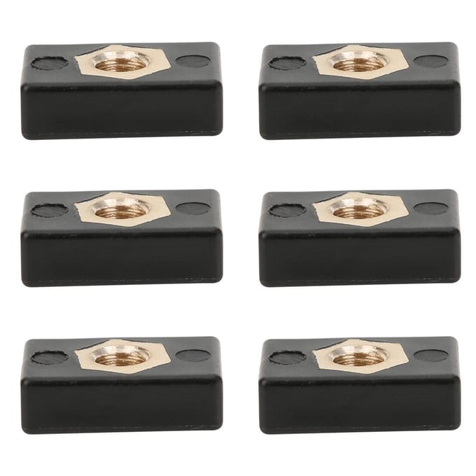 6 Stuks Vierkante Moeren Kit Rack Rail Adapter Kayak Kano Botten Accessoires black
