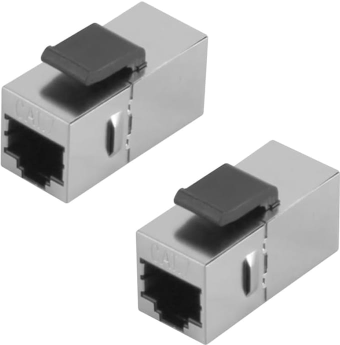 UTP CAT7 Keystone Koppeling - RJ45 Adapter Inline - Netwerk Verbindingen - Afgeschermde Constructie - 2 stuks - Metaal