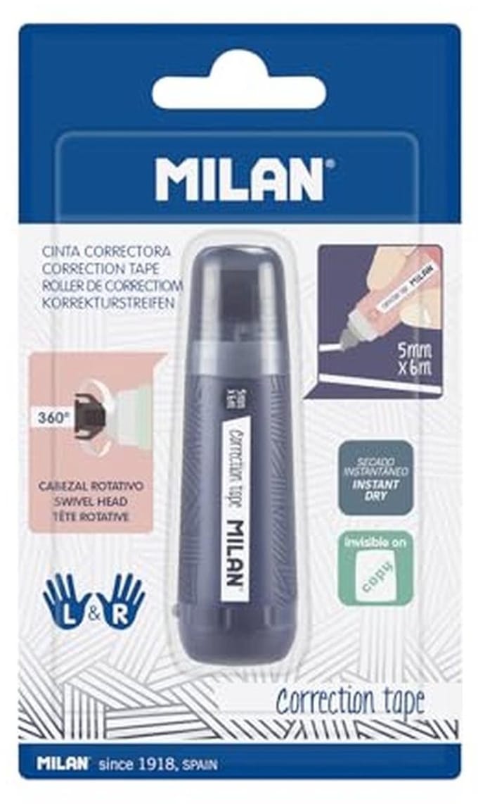 Cilindervormige correctietape 5 mm x 6 m - Ideaal voor linkshandigen