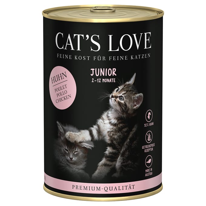 6x400g Cat's Love Junior Kippenvoer Nat