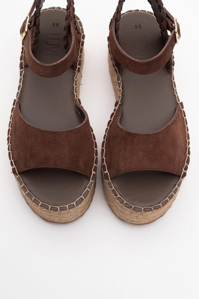 Serez Leren Platform Espadrilles Sandaal (Dames)