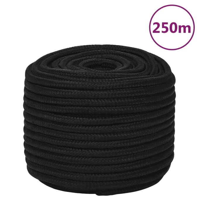 vidaXL - Werktouw - 14 - mm - 250 - m - polyester - zwart