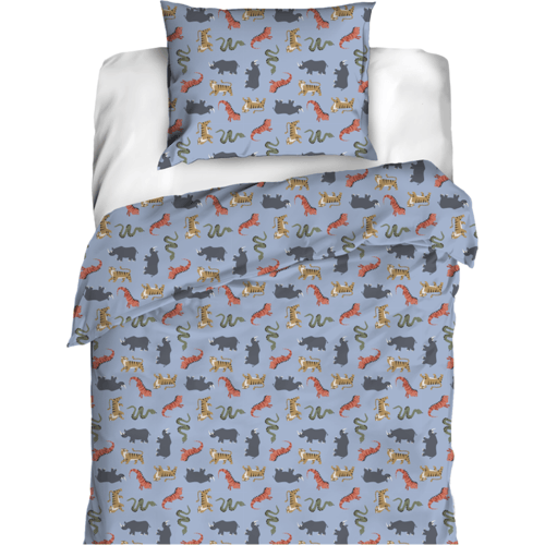 Zeeman Dekbedovertrek set - Blauw Blauw 140x200 cm