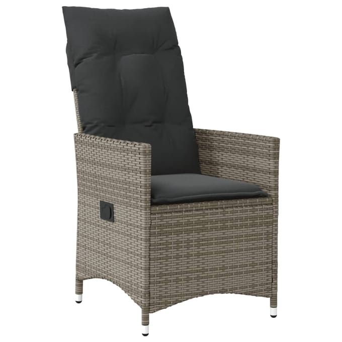 vidaXL - 9-delige - Tuinset - met - kussens - poly - rattan - grijs