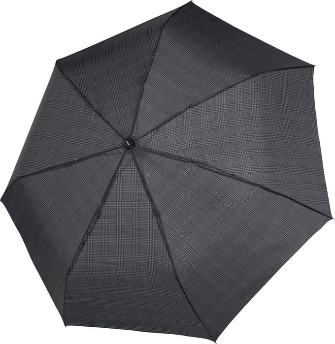 doppler Paraplu Fiber Gents Printed Magic Select Check Grijs Veelkleurig