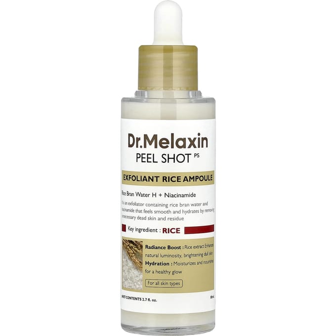 Dr. Melaxin Peel Shot Gommage Witte Rijst Ampul Gladmakend en Hydraterend Gezichtsserum 80ml