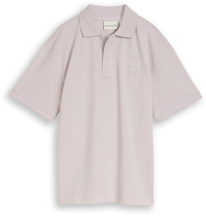 Tom Tailor - Oversized piqué poloshirt - Maat 128 - dusty greyish lilac