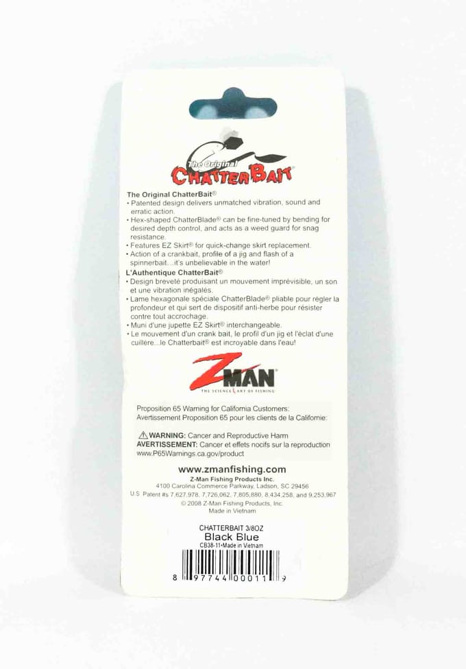 Zman Chatterbait 3/8 oz Zinkend Kunstaas Zwart Blauw (0119) white