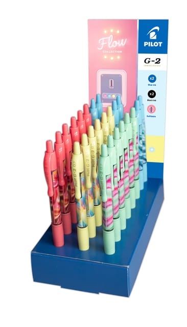 Gelschrijver PILOT G-2-07 Flow medium assorti display à 24 stuks