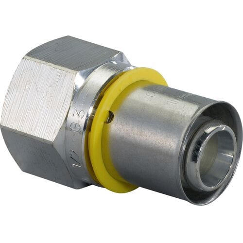 Uponor MLC-G Schroefbus - 20 mm Pers x 1/2" Binnendraad - Messing Persovergangsfitting voor Gasleidingen