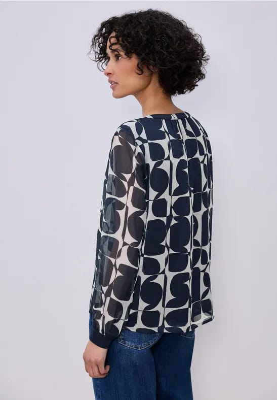 Gedessineerde blouse met tape