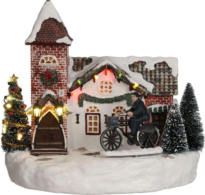 Luville  -  Christmas church battery operated