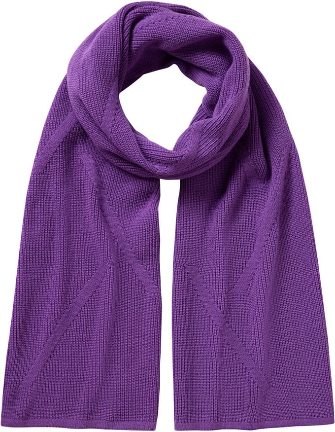 FALKE Selection Structured sneldrogend warm wol wintersjaal unisex purper - maat ONESIZE