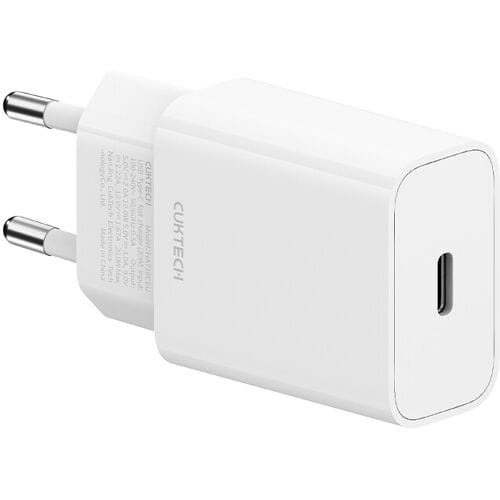 CUKTECH 20W max. GaN snellader USB-C-adapter met EU-stekker HA716CEU Wit