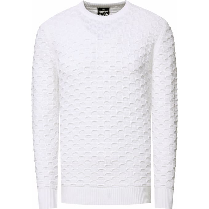 Chunky patroon effen kleur trui met ronde hals