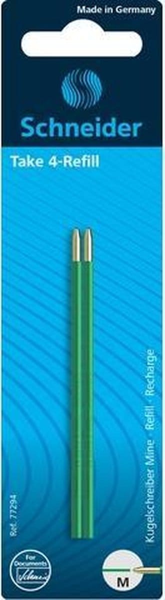 Schneider balpenvulling - voor balpen Take 4 - 2 stuks - groen - S-77294