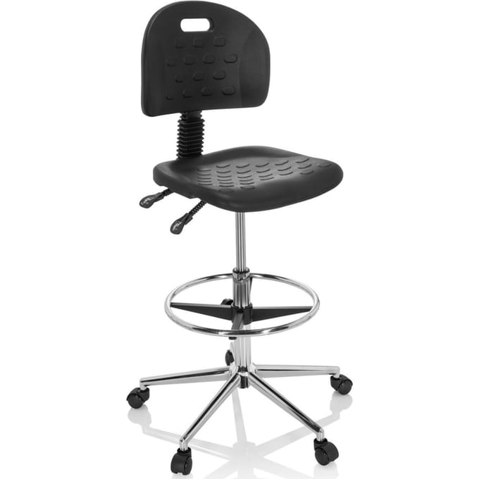 Werkstoel / Werkkruk TOP WORK 23 I PU schuim zwart hjh OFFICE