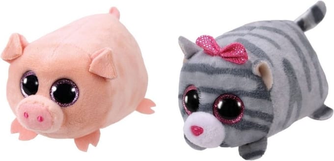 Ty - Knuffel - Teeny Ty's - Curly Pig & Cassie Mouse